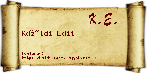 Káldi Edit névjegykártya