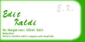 edit kaldi business card