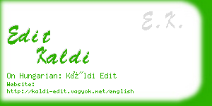 edit kaldi business card